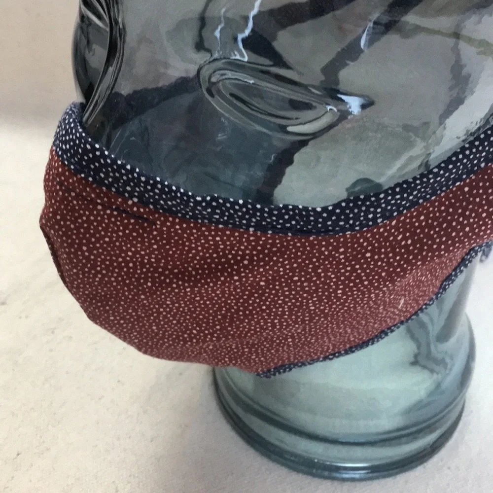 Red white and Blue 3 layer Cotton mask with ties
